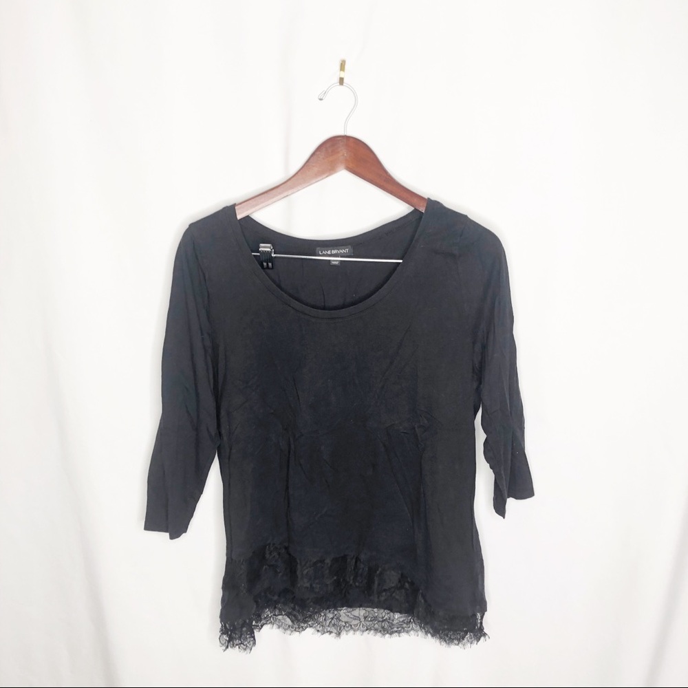Lane Bryant Black Shirt Top Plus Size 14/16 XL